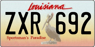 LA license plate ZXR692