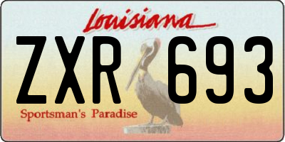 LA license plate ZXR693