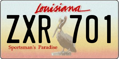 LA license plate ZXR701