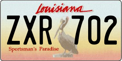 LA license plate ZXR702