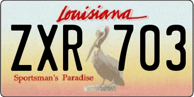 LA license plate ZXR703