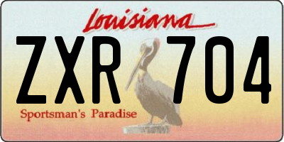 LA license plate ZXR704