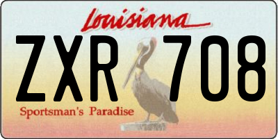 LA license plate ZXR708