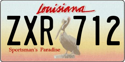 LA license plate ZXR712