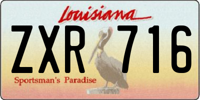 LA license plate ZXR716