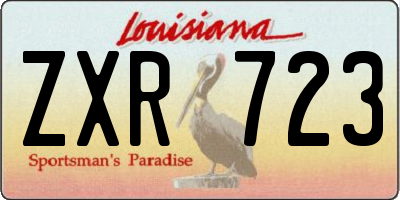 LA license plate ZXR723