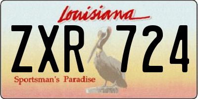 LA license plate ZXR724