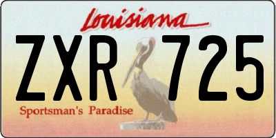 LA license plate ZXR725