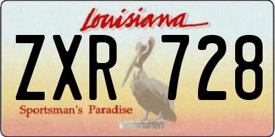 LA license plate ZXR728