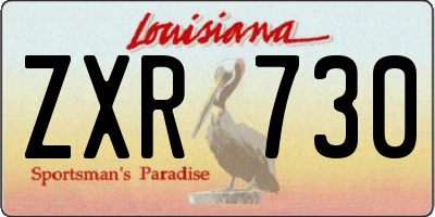 LA license plate ZXR730