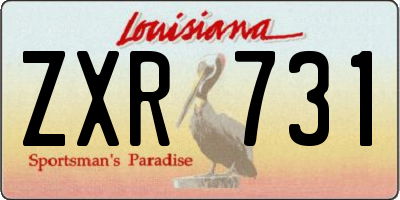 LA license plate ZXR731