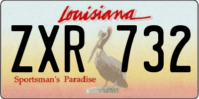 LA license plate ZXR732