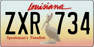 LA license plate ZXR734