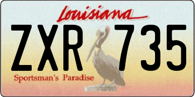 LA license plate ZXR735