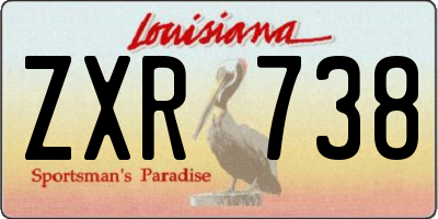 LA license plate ZXR738