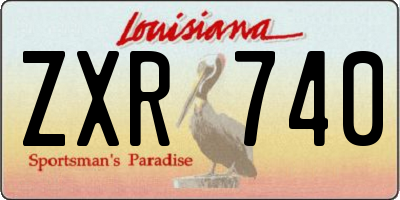 LA license plate ZXR740