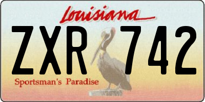 LA license plate ZXR742