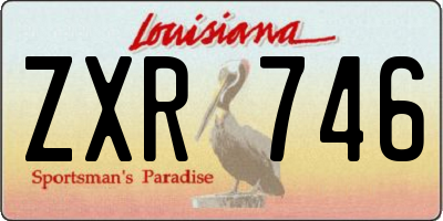 LA license plate ZXR746