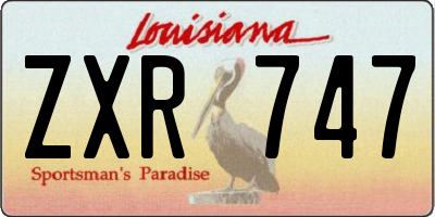 LA license plate ZXR747