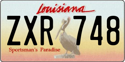 LA license plate ZXR748