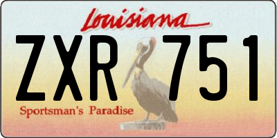 LA license plate ZXR751