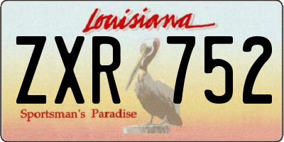 LA license plate ZXR752