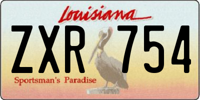 LA license plate ZXR754