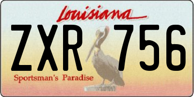 LA license plate ZXR756