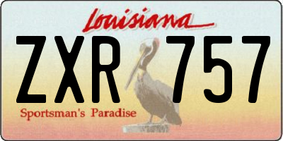 LA license plate ZXR757