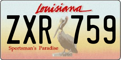 LA license plate ZXR759