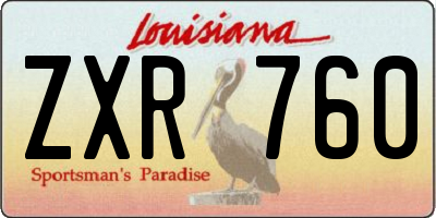 LA license plate ZXR760