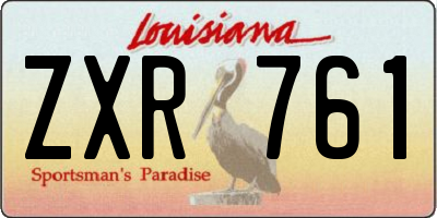 LA license plate ZXR761