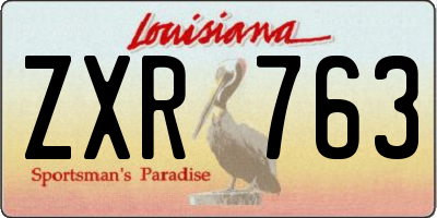LA license plate ZXR763