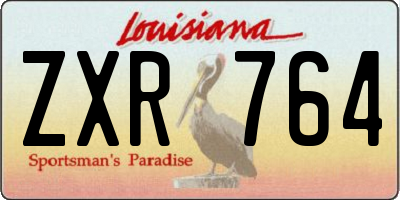 LA license plate ZXR764