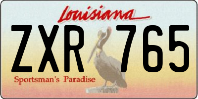 LA license plate ZXR765