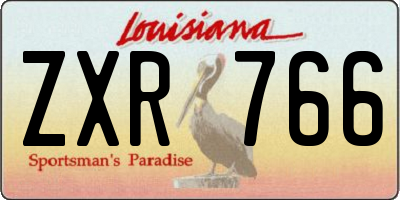 LA license plate ZXR766