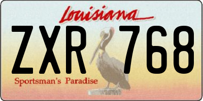 LA license plate ZXR768