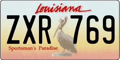 LA license plate ZXR769