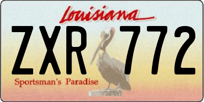 LA license plate ZXR772