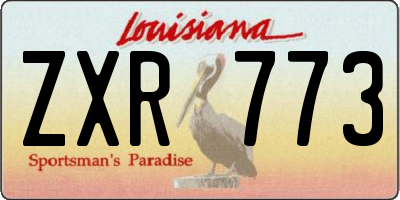 LA license plate ZXR773