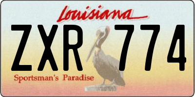 LA license plate ZXR774