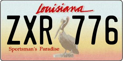 LA license plate ZXR776