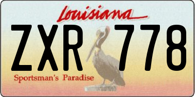 LA license plate ZXR778