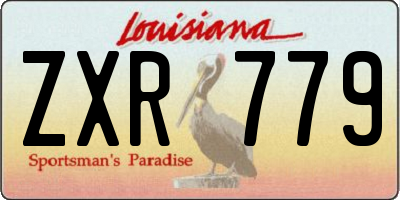 LA license plate ZXR779