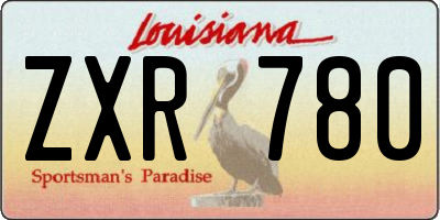 LA license plate ZXR780