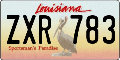 LA license plate ZXR783