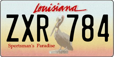 LA license plate ZXR784
