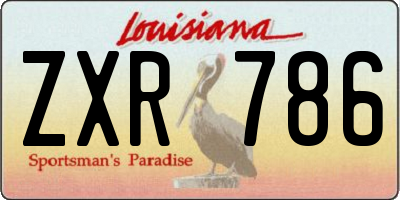 LA license plate ZXR786