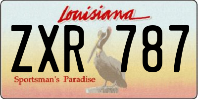 LA license plate ZXR787