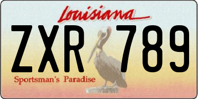 LA license plate ZXR789